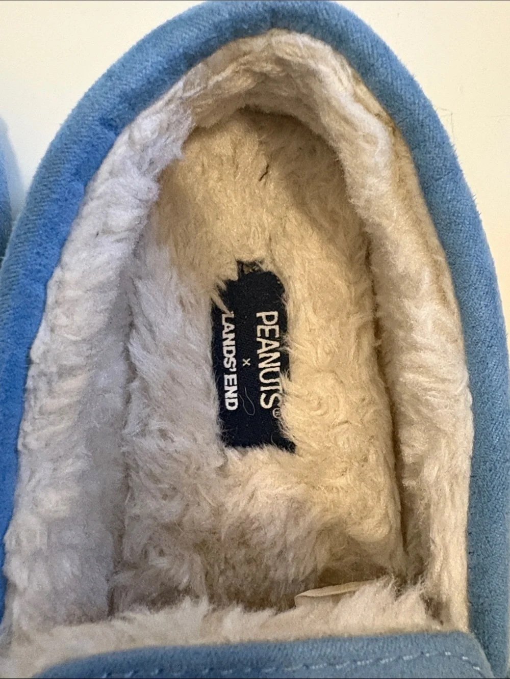 Lands' End Kids Blue Snoopy Space Moccasins